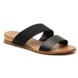 Paci Wedge Sandal in Black leather